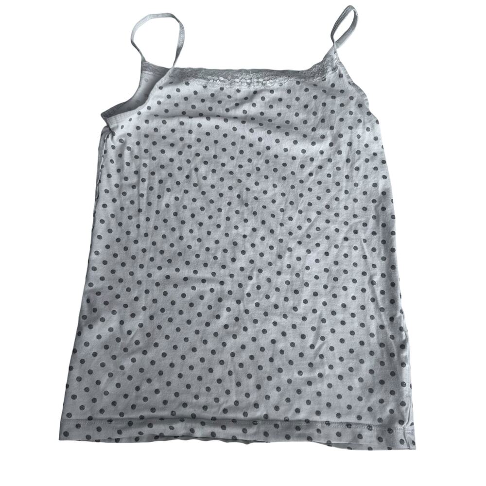 John Lewis Girls Polkadot Lace Trim Cami Tank Top